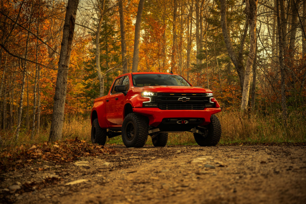 Red BLACKLAKE XT1 in the woods.